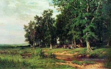 Ivan Ivanovich Shishkin œuvres - tonte dans le chêne bosquet en 1874 paysage classique Ivan Ivanovitch